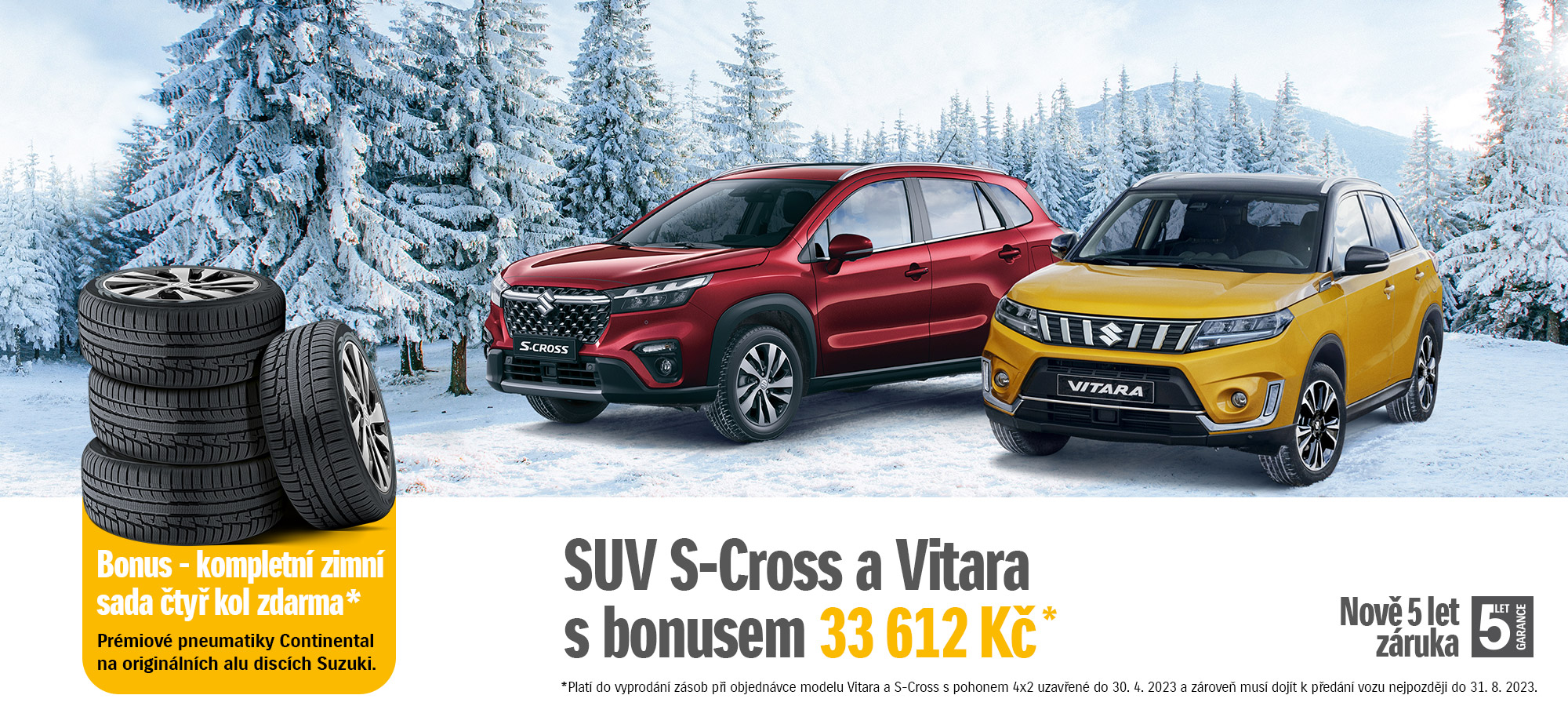 Vitara a S‑Cross nyní s bonusem v hodnotě 33 612 Kč