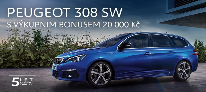 Peugeot 308 SW v jedinečné nabídce s výkupním bonusem 20 000 Kč