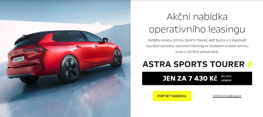 Akční nabídka operativního leasingu